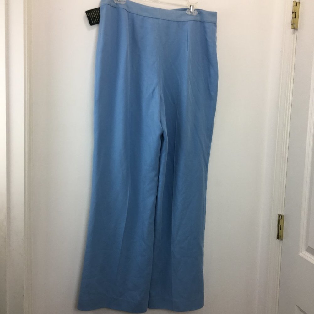 Lauren Ralph Lauren Womens Silk Blue Dress Pants Size 14W NWT - Picture 2 of 3